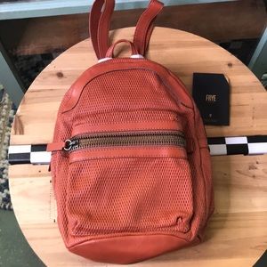 Frye Lena Perforated Spice Colored Butter Soft Leather Backpack